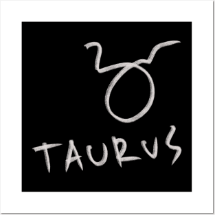 Hand Drawn Taurus Zodiac Signs Posters and Art